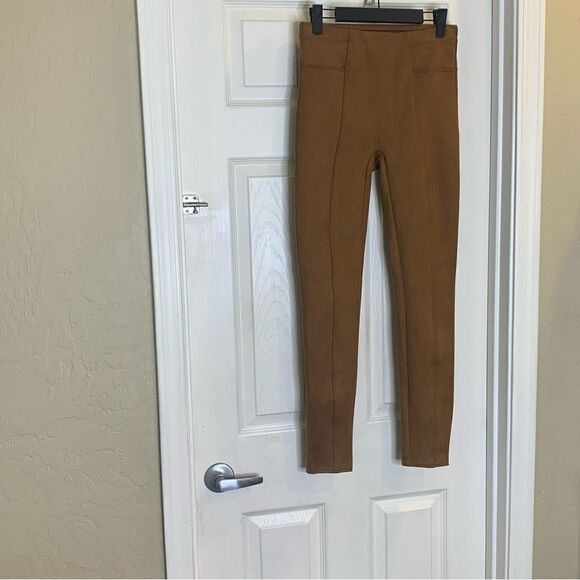 Spanx Brown faux suede leggings Size Small - Picture 3 of 9